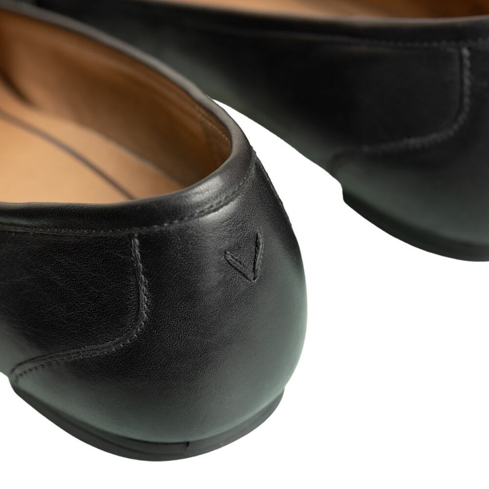 Women's Black Leather Croc Embossed Vionic Savannah Slip-On Flat Shoes - Size 9 - Picture 11 of 12